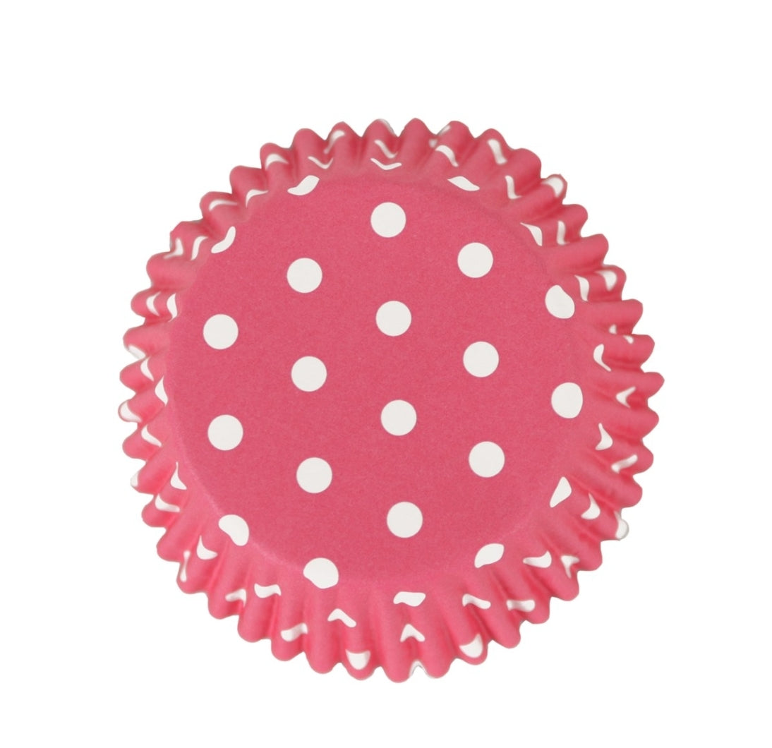 PINK POLKA DOT CAKE CUPS 30pcs