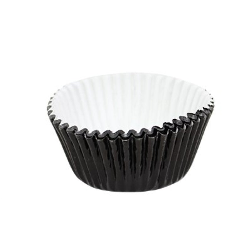 BLACK METALLIC CAKE CUPS 30pcs