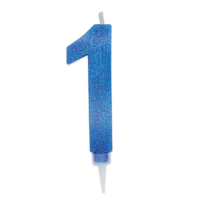 MAXI BLUE GLITTER CANDLE