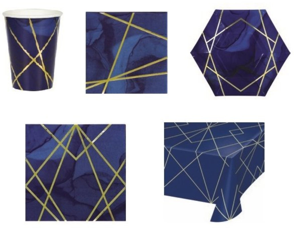 COORDINATO BLU NAVY E ORO
