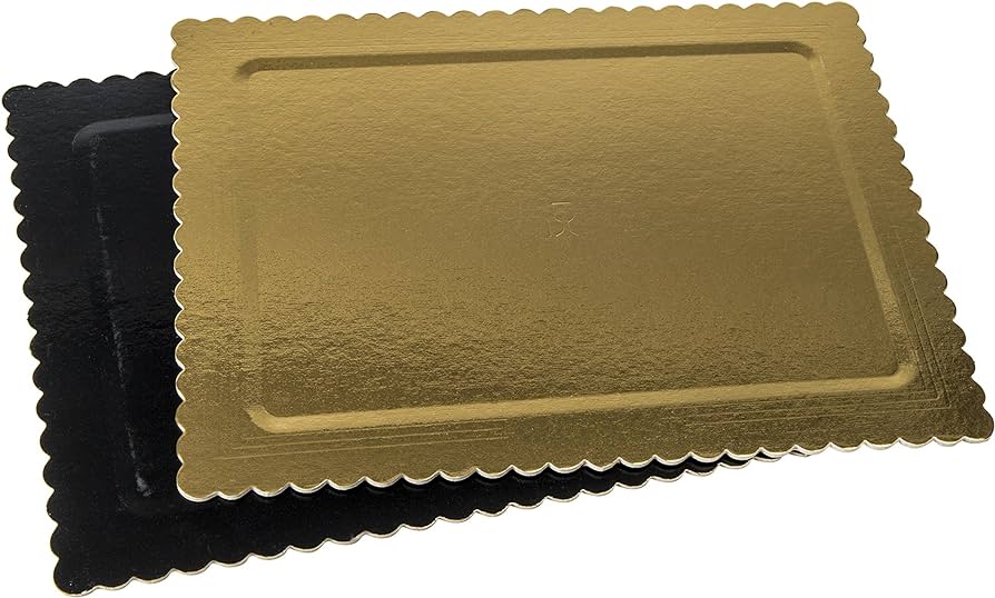VASSOIO ORO RETTANGOLARE CARTONE