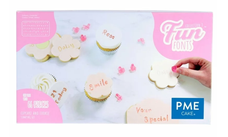 FUN FONTS - STAMPINI ALFABETO PER CUPCAKES & COOKIES - COLLEZIONE 3
