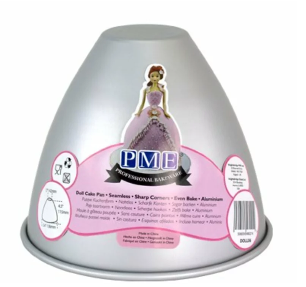 ANODIZED ALUMINUM MOLD FOR CAKE BASE WITH DOLL