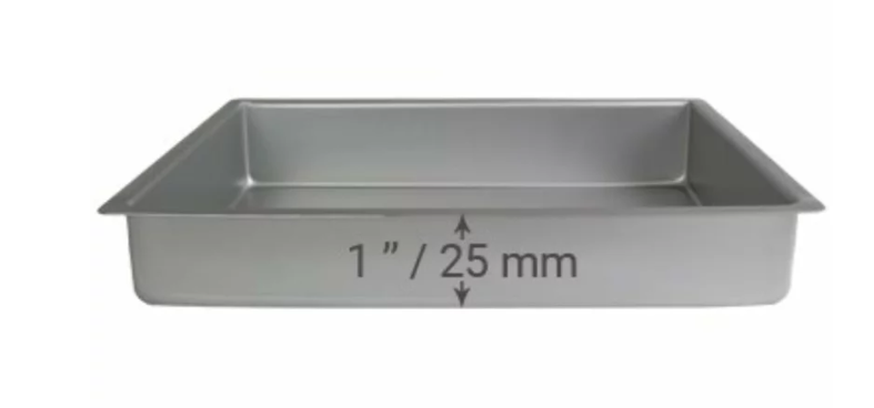 TEGLIA RETTANGOLARE ALLUMINIO ANODIZZATO altezza 2,5cm