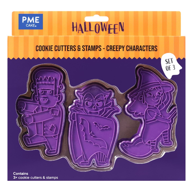 TAGLIABISCOTTI HALLOWEEN AD IMPRESSIONE - Personaggi Spaventosi SET DI 3