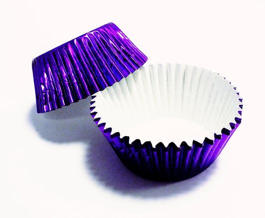 PURPLE METALLIC CAKE CUPS 30PCS