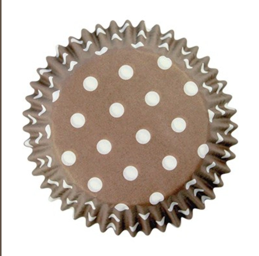 BROWN POLKA DOT CAKE CUPS 60pcs