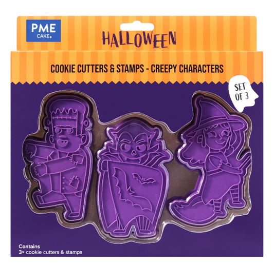 TAGLIABISCOTTI HALLOWEEN AD IMPRESSIONE - Personaggi Spaventosi SET DI 3