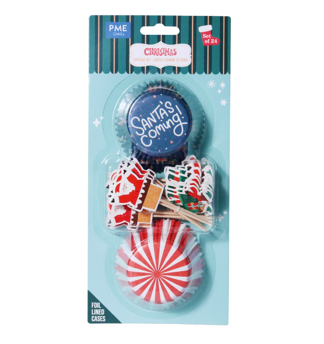 SET PIROTTINI CUPCAKE & TOPPERS ― BABBO NATALE