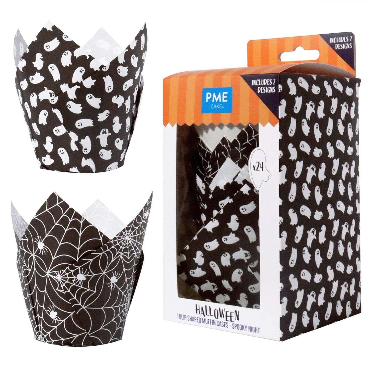 TULIP CUP MUFFIN HALLOWEEN BLACK